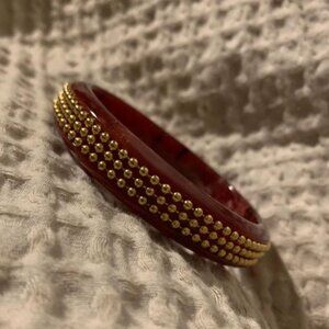 Dolce & Gabbana Vintage Wrapped Ballchain Red Resin Bangle Bracelet